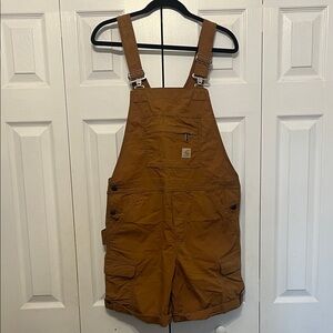 Carhartt Women’s Force Cargo Shortall Brown Bib Shorts Size S (4/6)